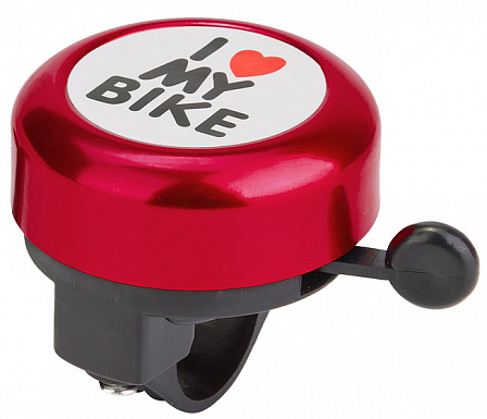 Звонок 45AE "I love my bike" алюминий/пластик