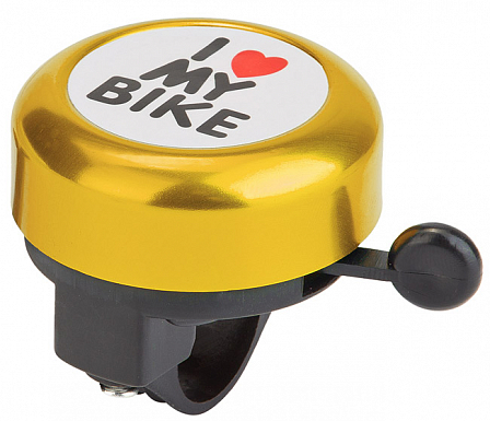 Звонок 45AE "I love my bike" алюминий/пластик