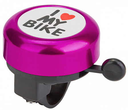 Звонок 45AE "I love my bike" алюминий/пластик