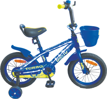 B14T1-BL Велосипед Bibitu Turbo 14" 1-ск. (голубой)