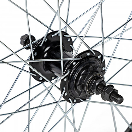 X112975 Колесо заднее 20" для BMX, двойной алюминиевый обод 36H, алюминиевая втулка, ось 3/8" 175 мм, 9Т