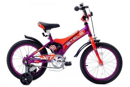 Велосипед STELS Jet Z010 14" 1-ск. (8,5" фиолетовый-оранжевый)