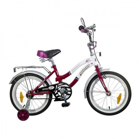 X-52113-K Велосипед Novatrack Zebra 16" 1-ск. (бордовый-белый)