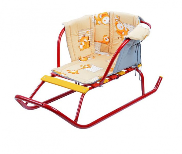 СС2 Сиденье мягкое с подлокотниками для санок (бязь)