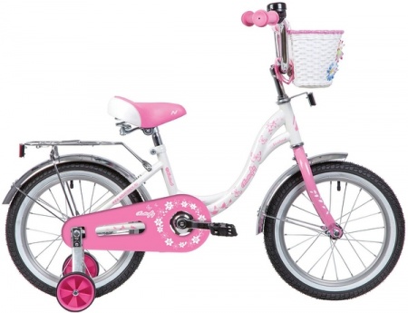 X139712(167BUTTERFLY.WPN20) Велосипед Novatrack Butterfly 16" 1-ск. (белый-розовый)