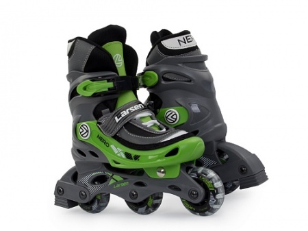 Ролики раздвижные Larsen Nero green