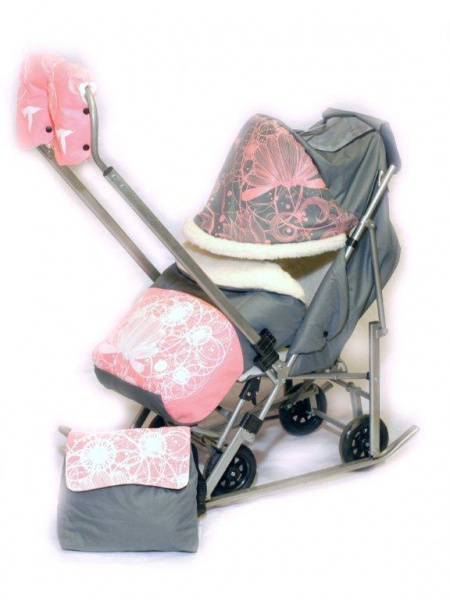 Санки-коляска Эми 3 New (розовый)