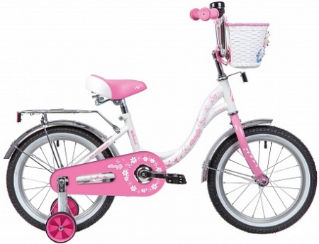 X139708(147BUTTERFLY.WPN20) Велосипед Novatrack Butterfly 14" 1-ск., (белый-розовый)